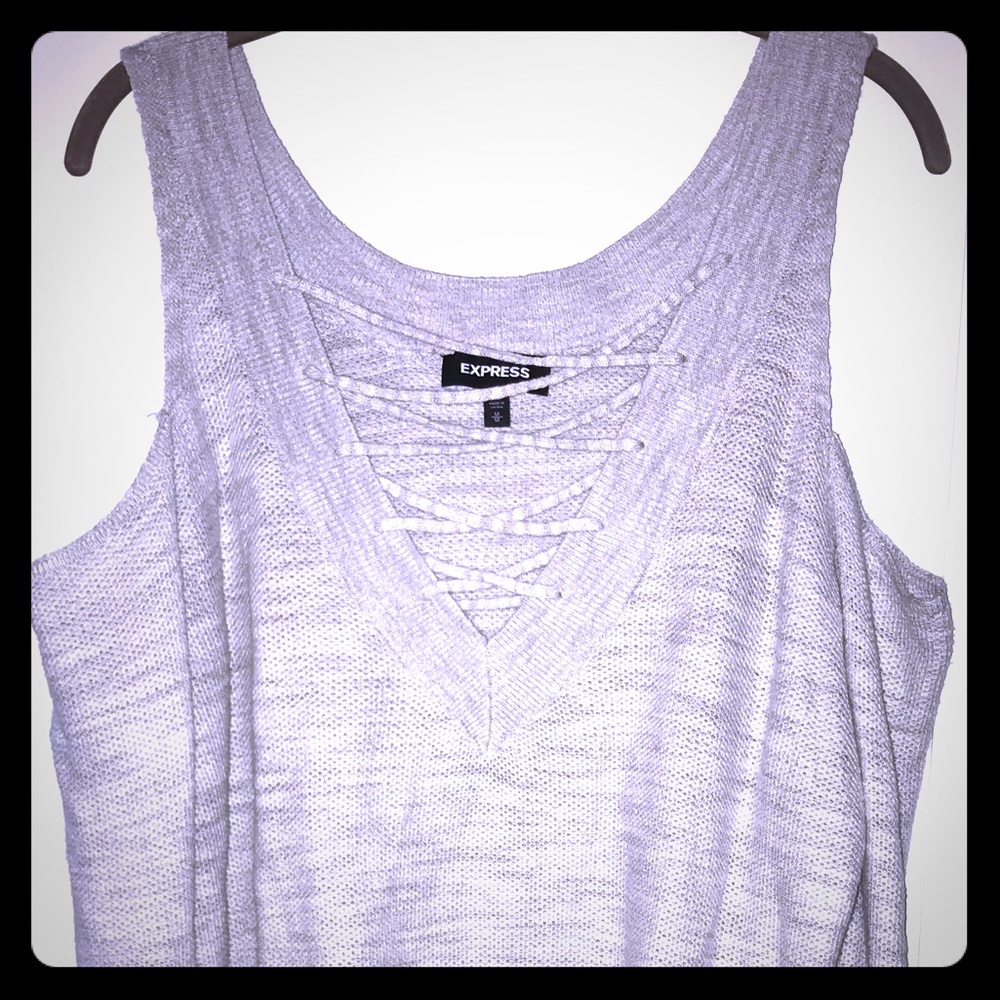 Express Cut Out Shoulder, Gray Sweater Size M, EUC